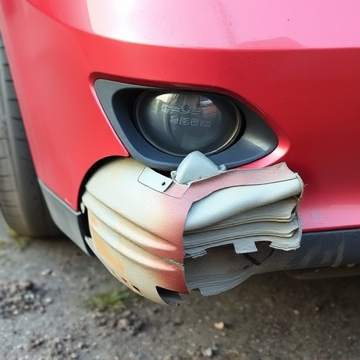 damaged car bumper