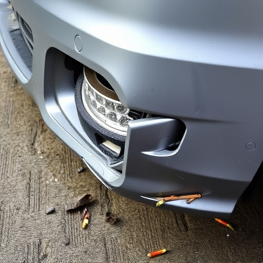 damaged car bumper