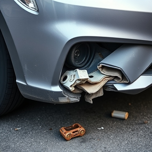 damaged car bumper