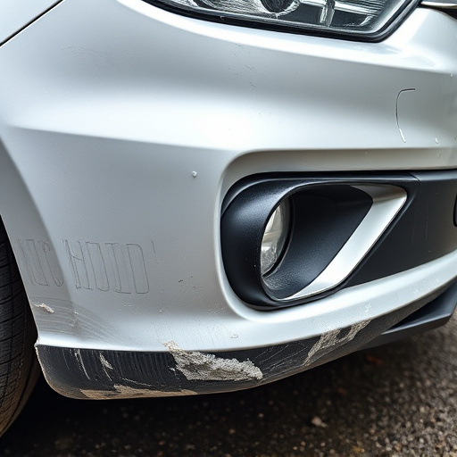 damaged car bumper