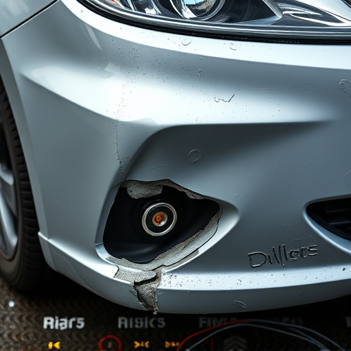 damaged car bumper
