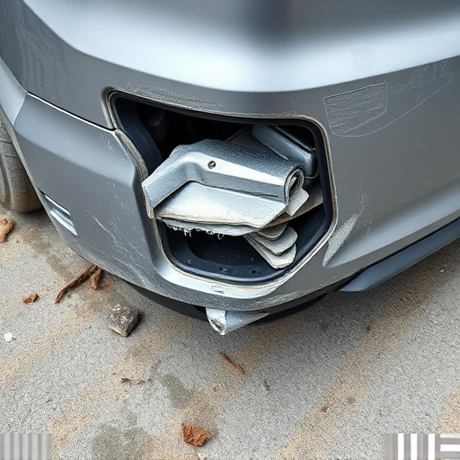 damaged car bumper