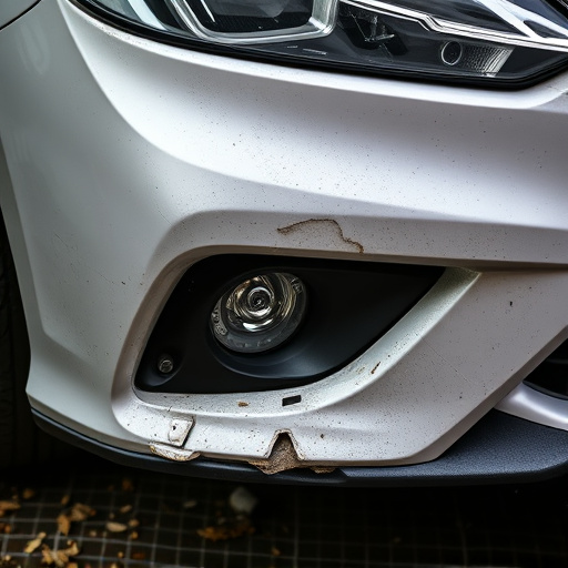 damaged car bumper