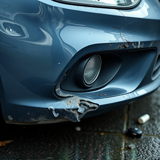 damaged car bumper