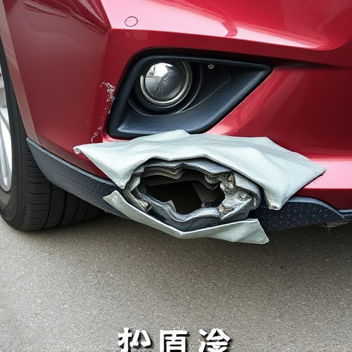 damaged car bumper