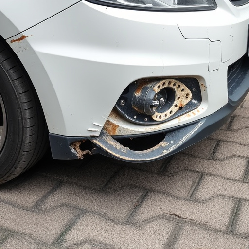damaged car bumper