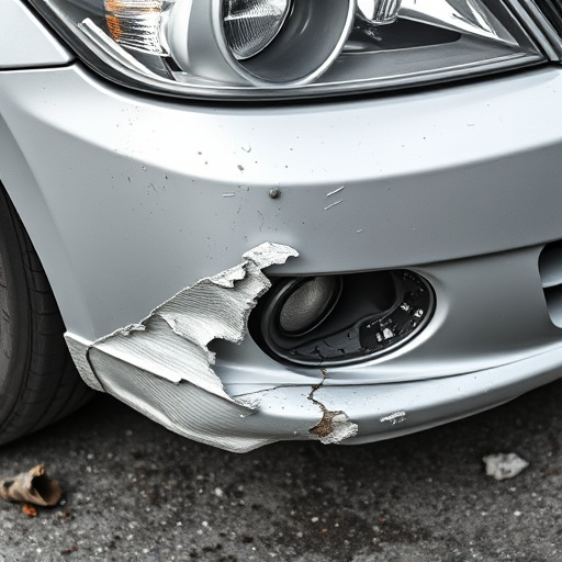 damaged car bumper