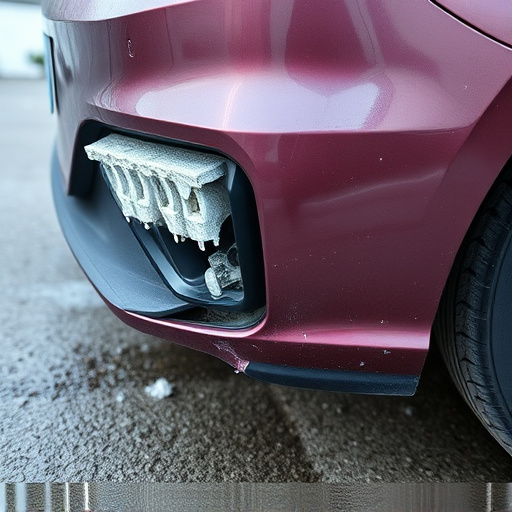 damaged car bumper