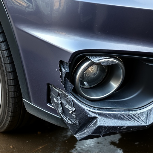 damaged car bumper