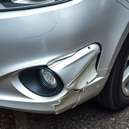 damaged car bumper