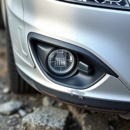 damaged car bumper