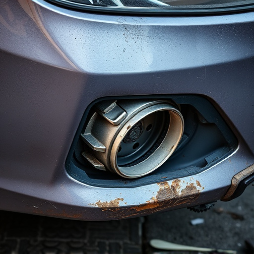 damaged car bumper