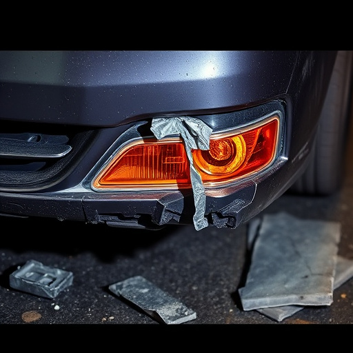 damaged car bumper