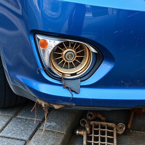 damaged car bumper