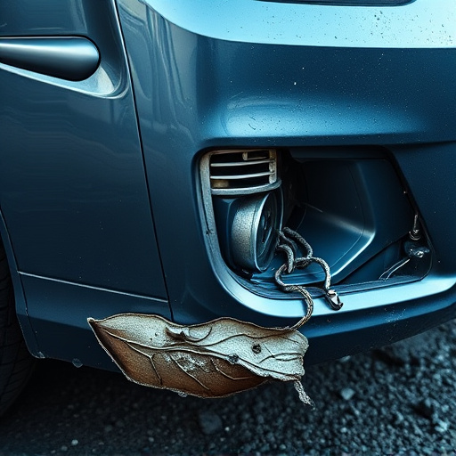 damaged car bumper