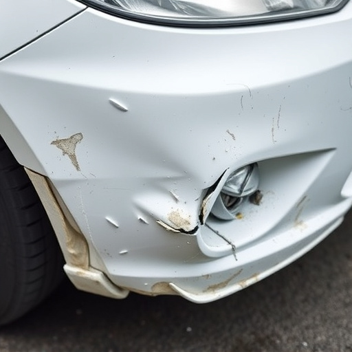 damaged car bumper