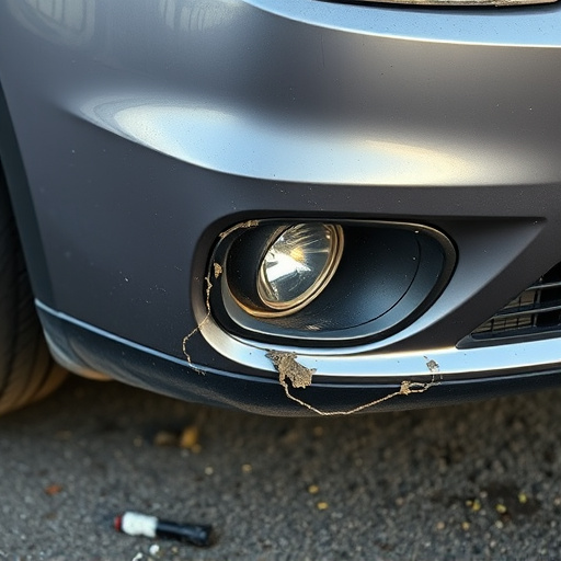 damaged car bumper