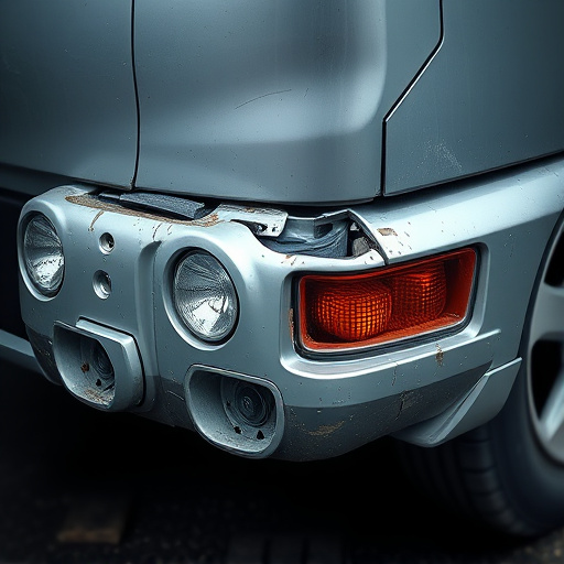 damaged car bumper