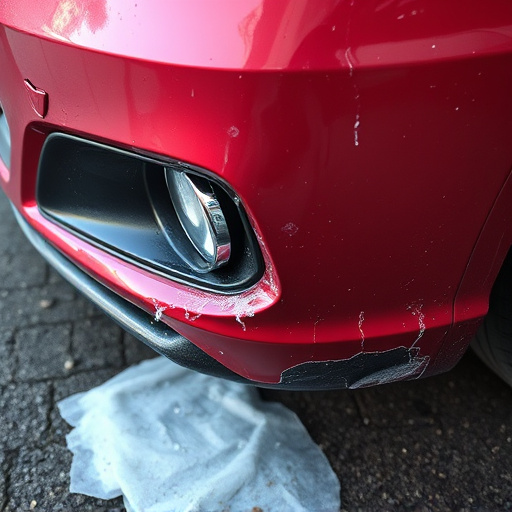 damaged car bumper