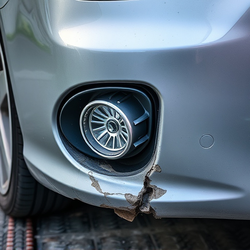 damaged car bumper