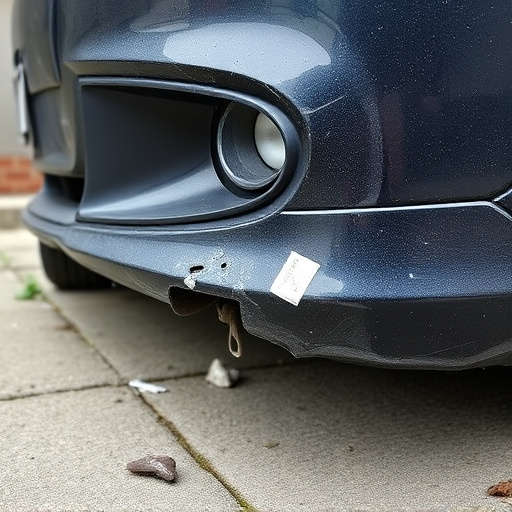 damaged car bumper