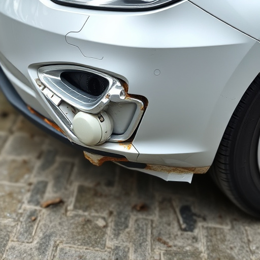 damaged car bumper