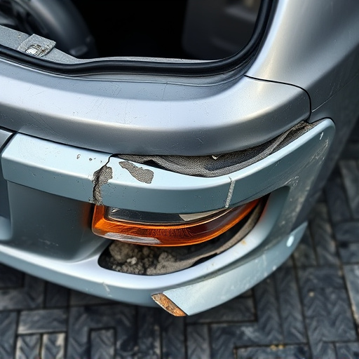 damaged car bumper