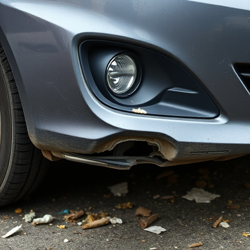 damaged car bumper
