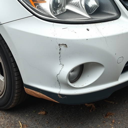damaged car bumper