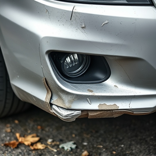 damaged car bumper