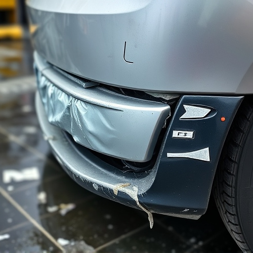 damaged car bumper