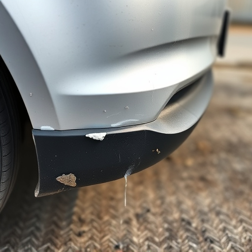 damaged car bumper
