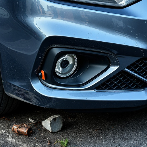 damaged car bumper
