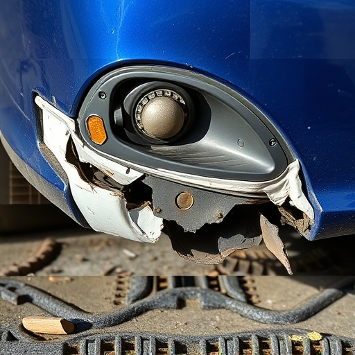 damaged car bumper