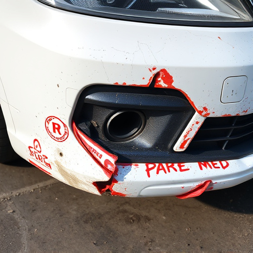 damaged car bumper