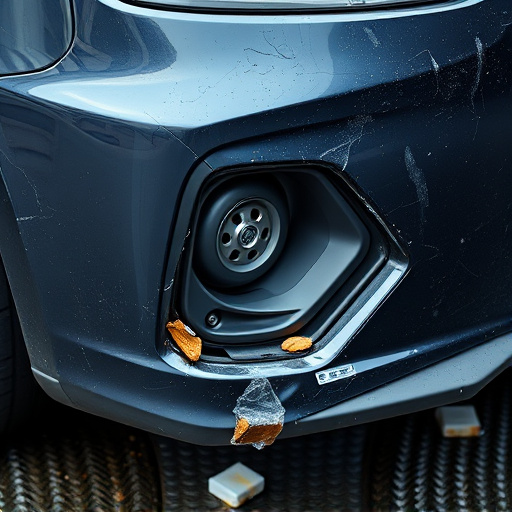 damaged car bumper