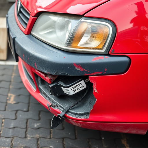 damaged car bumper