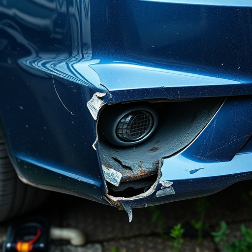 damaged car bumper