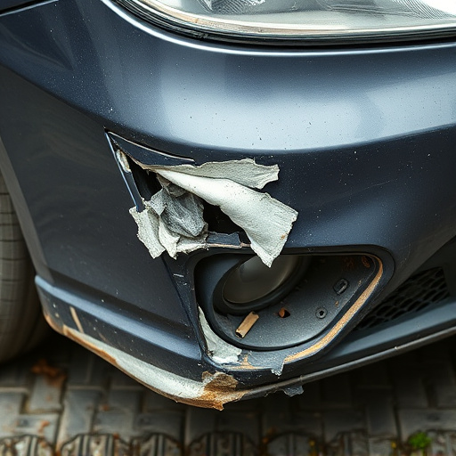 damaged car bumper