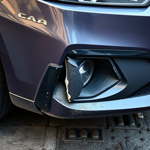 damaged car bumper