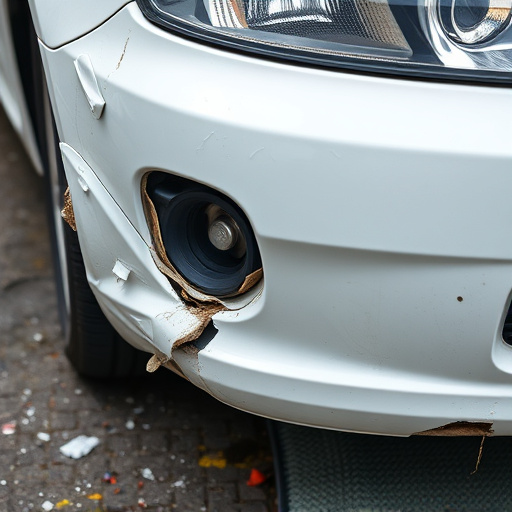 damaged car bumper