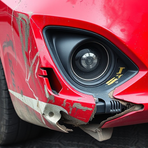 damaged car bumper