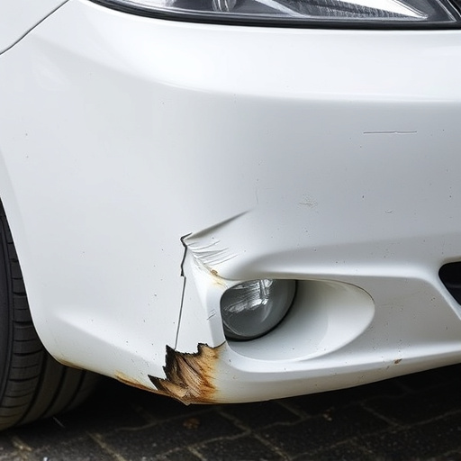 damaged car bumper