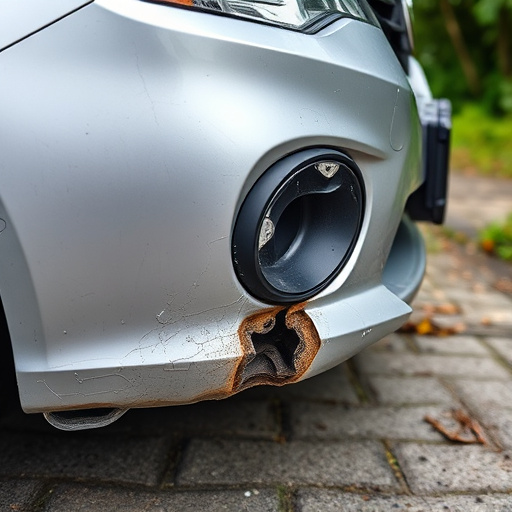 damaged car bumper