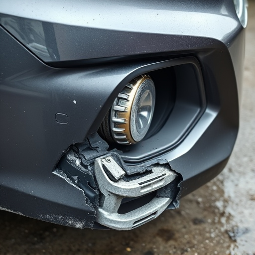 damaged car bumper