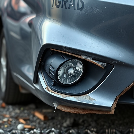 damaged car bumper