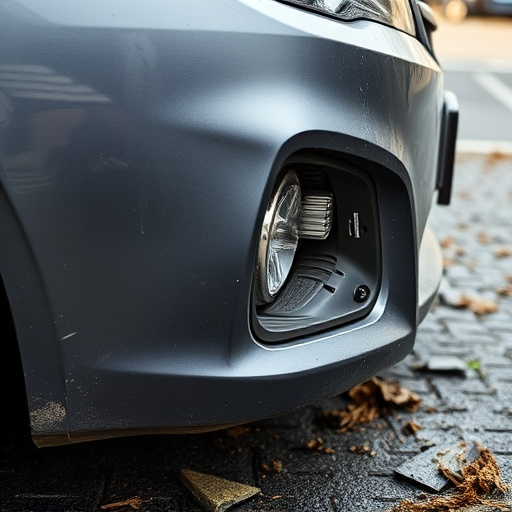 damaged car bumper