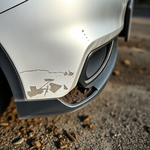 damaged car bumper