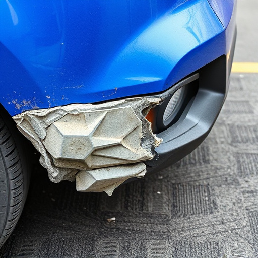 damaged car bumper