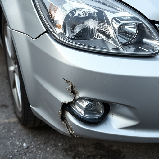 damaged car bumper